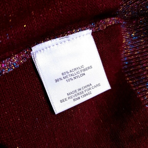NEW Modcloth Charter School Metallic Button Down Cardigan Sweater Burgundy Small - Picture 9 of 9